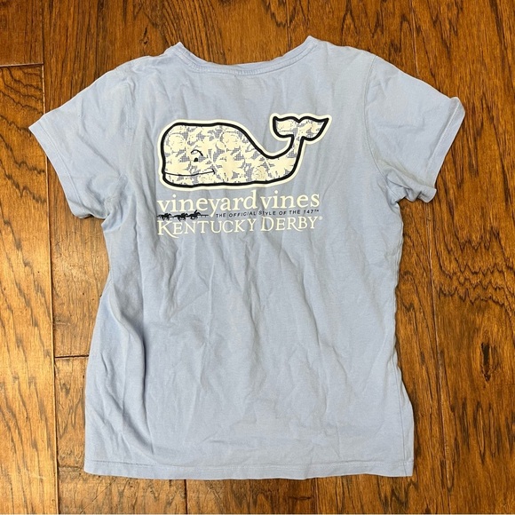 Vineyard Vines Blue and White Short Sleeve Tee Nautical Graphic - Picture 1 of 3
